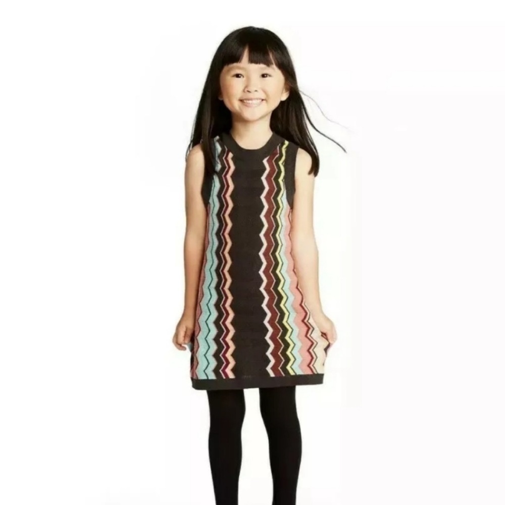 Missoni for Target Sleeveless Knit Chevron Dress Cotton Brown Multicolor 3T
